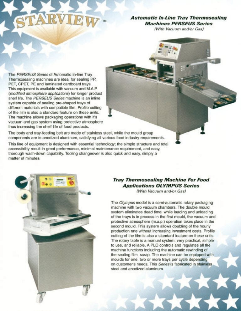 Starview Perseus Series Automatic In-Line Tray Thermosealers Brochure