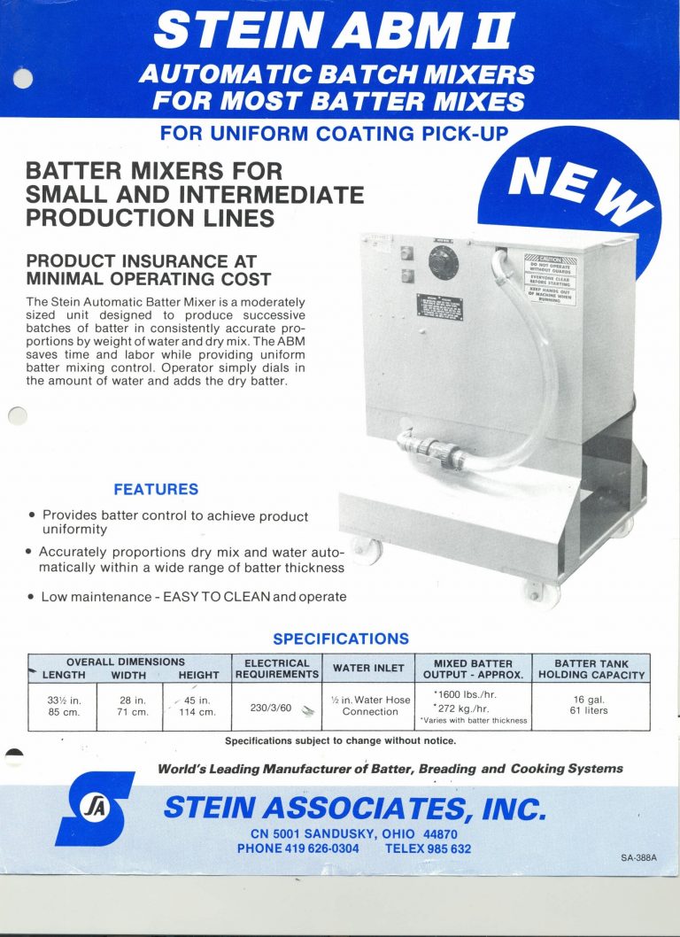 Stein Automatic Batch Mixer Brochure