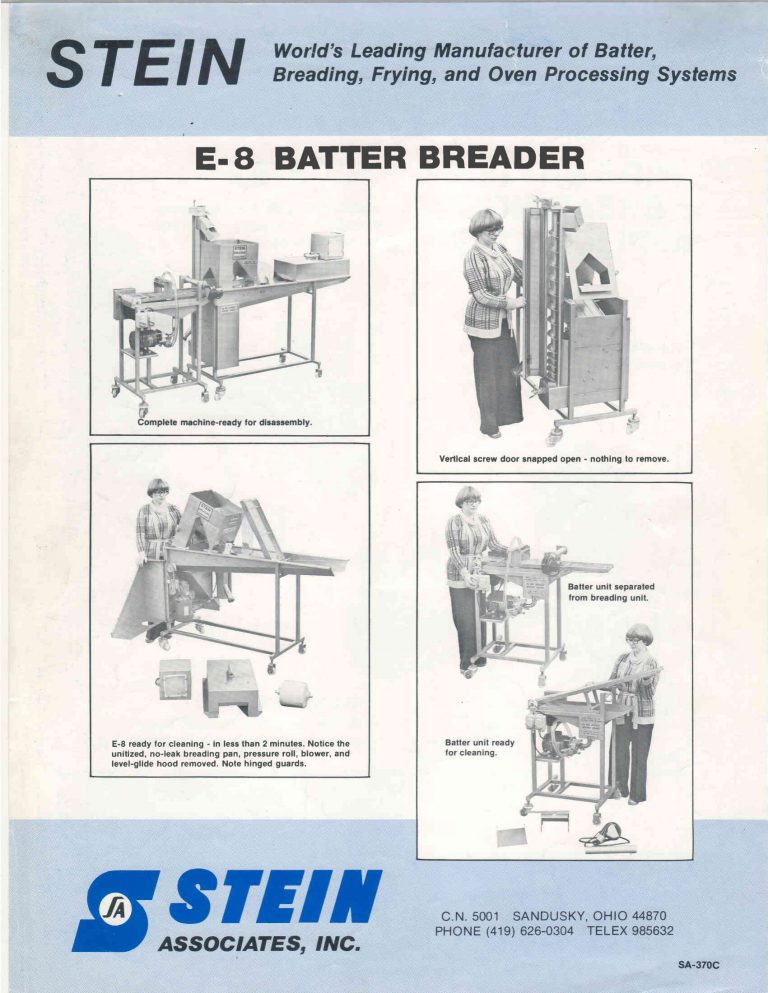 Stein E-8 Batter Breader Brochure