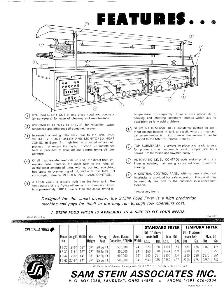 Stein Food Fryer Brochure