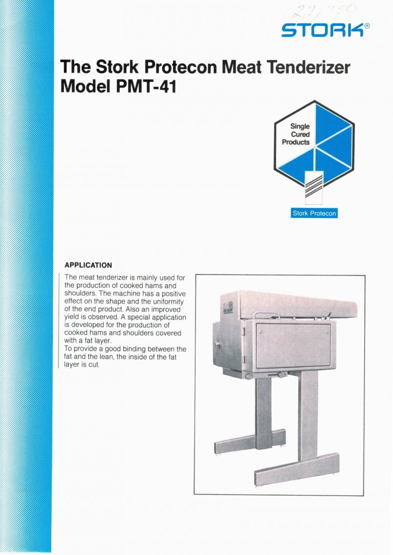 Stork PMT-41 Protecon Meat Tenderizer Brochure