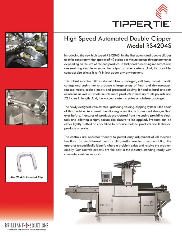 Tipper Tie RS4204S High-Speed Automated Double Clipper Brochure