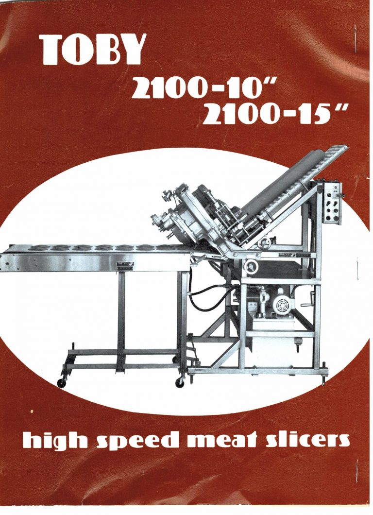 Toby 2100-10/2100-15 High-Speed Meat Slicers Brochure
