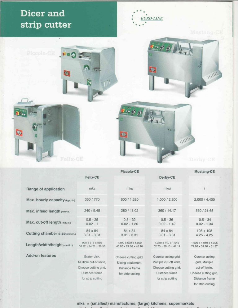 Treif Dicer And Strip Cutter Brochure