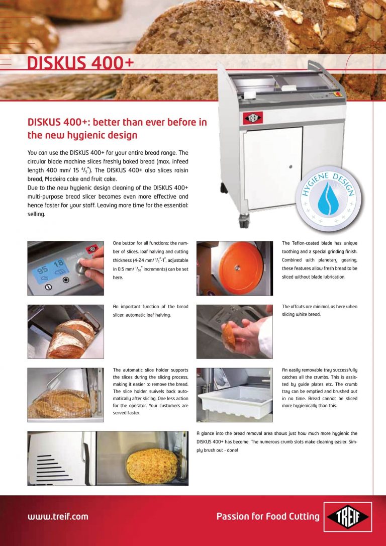 Treif Diskus 400+ Bread Slicer Brochure