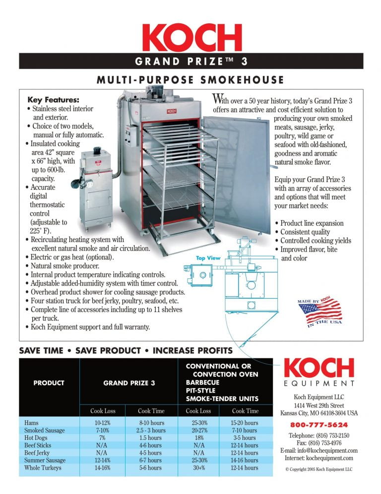Koch Grand Prize 3 Multipurpose Smokehouse Brochure