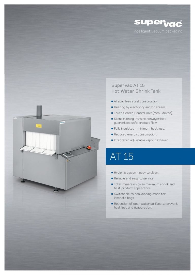Supervac AT 15 Hot Water Shrink Tank Brochure
