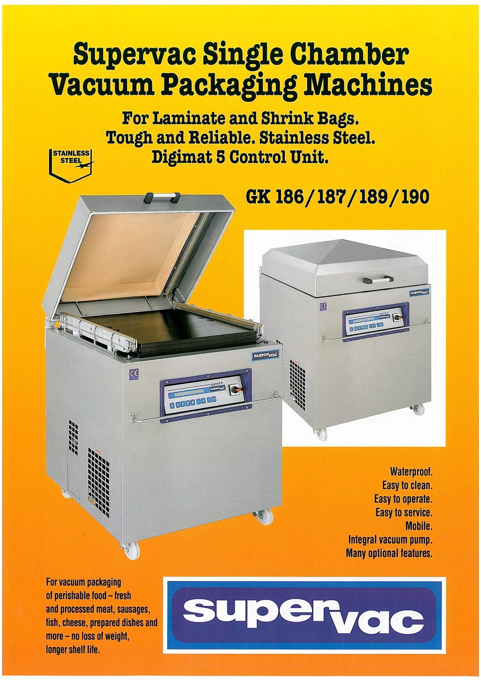 Supervac GK 186-190 Single Chamber Vacuum Packaging Machine Brochure