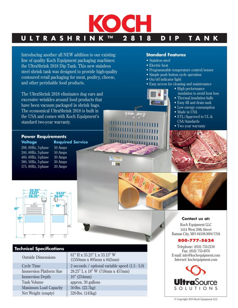 Koch Ultrashrink 2818 Dip Tank Brochure