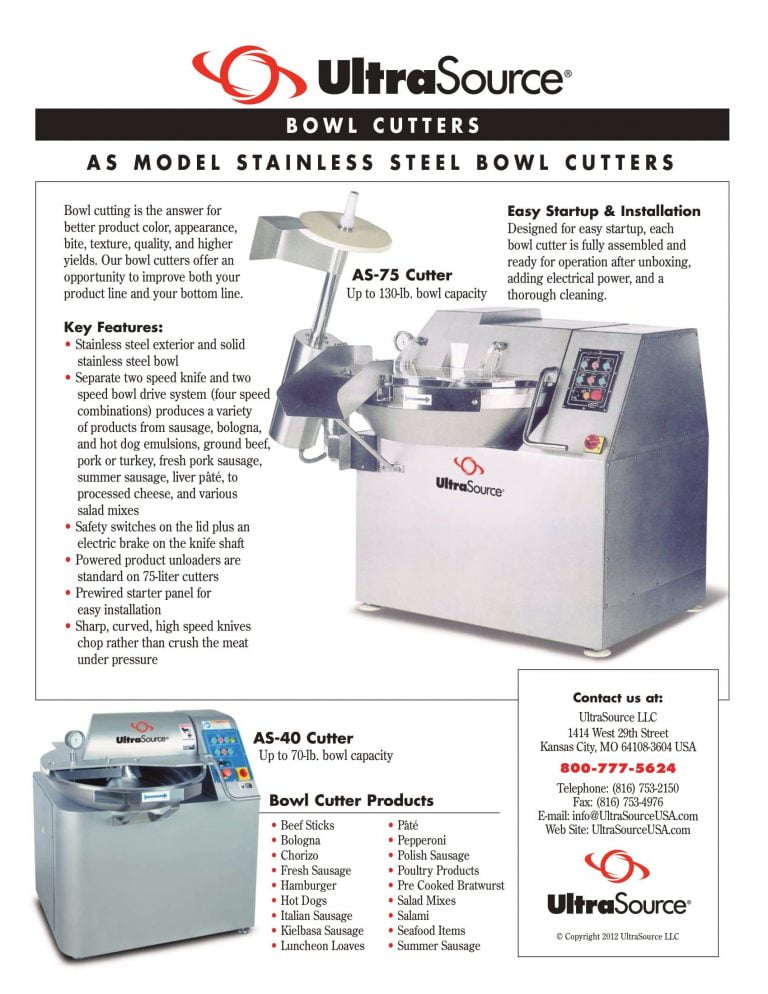 UltraSource AS-40/AS-75 Bowl Cutters Brochure