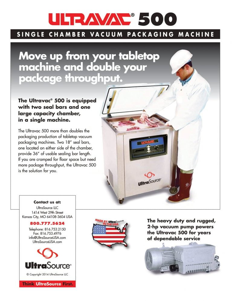 Ultravac 500 Single Chamber Vacuum Packaging Machine Brochure