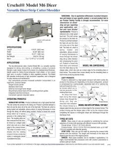 Urschel M6 Dicer Brochure