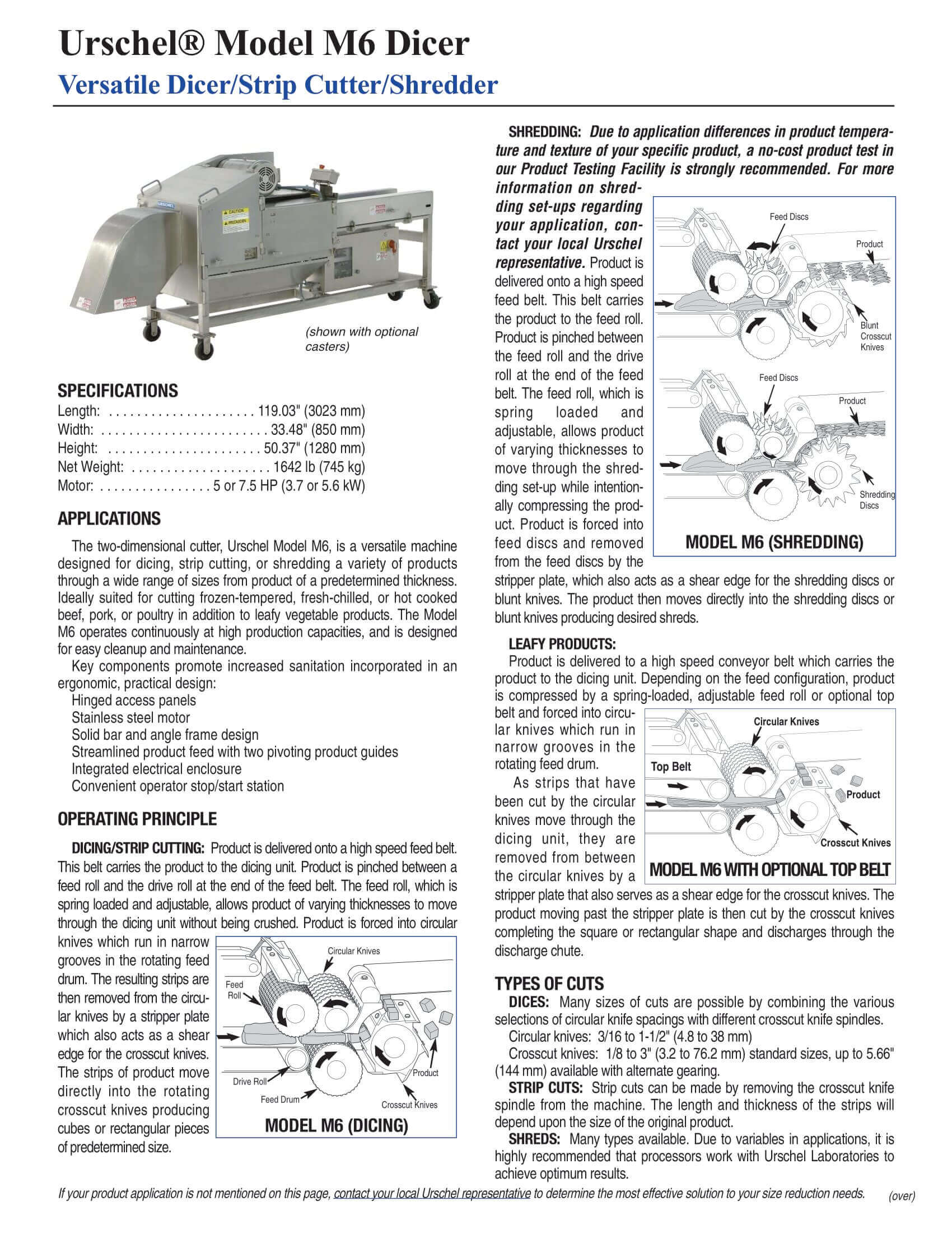 Urschel M6 Dicer Brochure