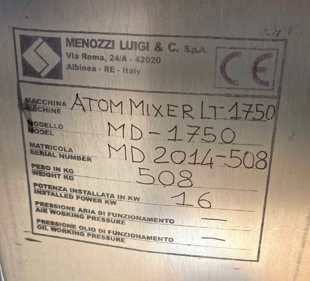 Menozzi MD1750 Brine Mixer - view 12