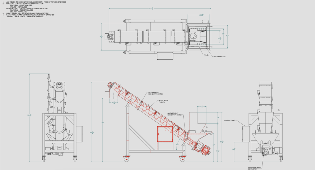 Mepaco Incline Screw Conveyor