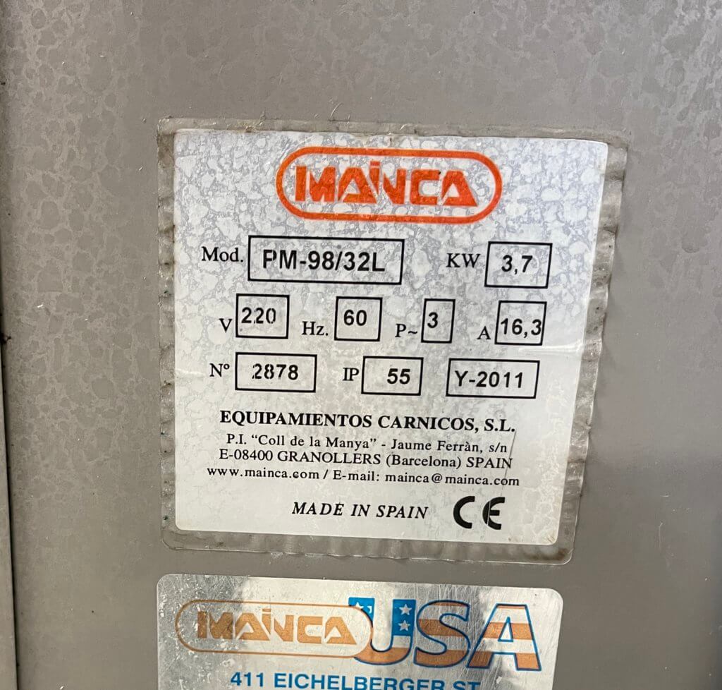Mainca PM-98/32L Pan Feed Grinder