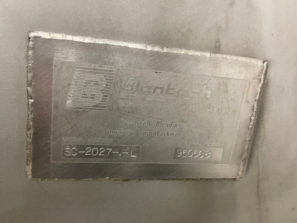 Blentech SC2027-L Screw Conveyor - view 5