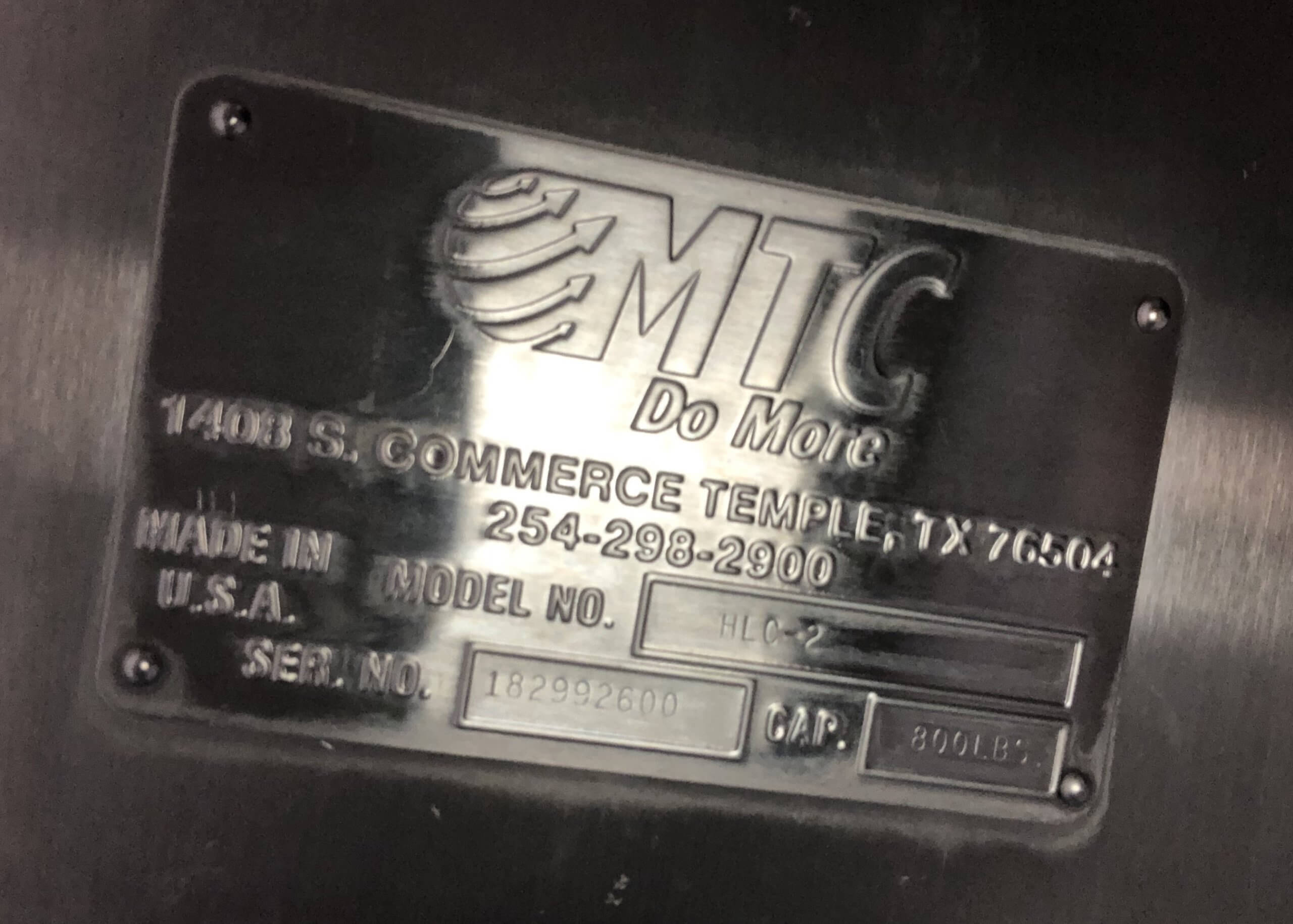 MTC HLC-2 Cart Lift | M&M Equipment Corp
