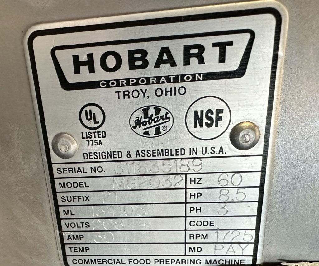 Hobart 2032 Mixer Grinder - view 5