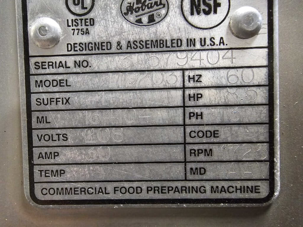 Hobart 2032 Mixer Grinder - view 8