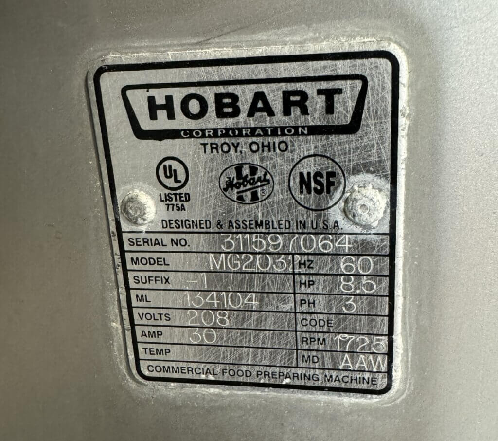 Hobart MG2032 Mixer Grinder - view 4